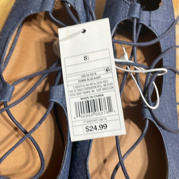 NWT Mossimo Kady denim lace up ballet shoe - Picture 2 of 6